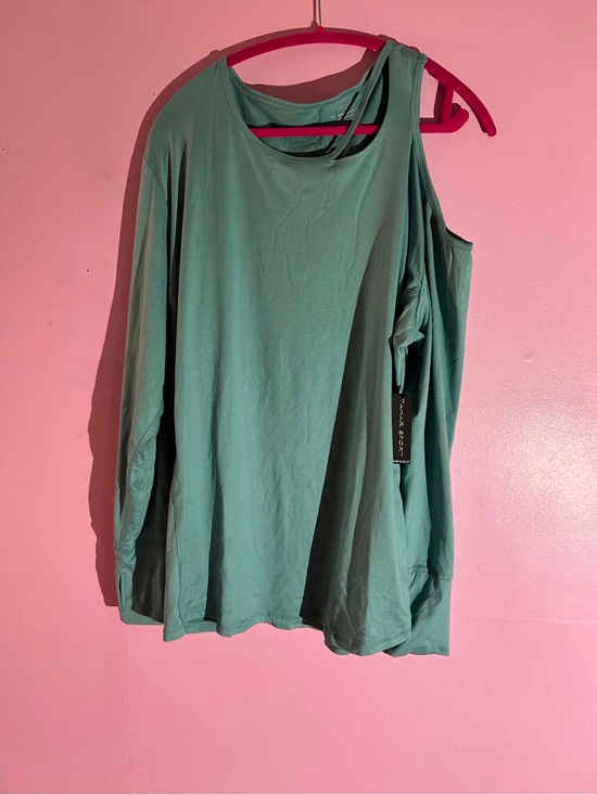 Tahari Tops - Tahari Cold-Shoulder Long Sleeve Top in Teal 3x